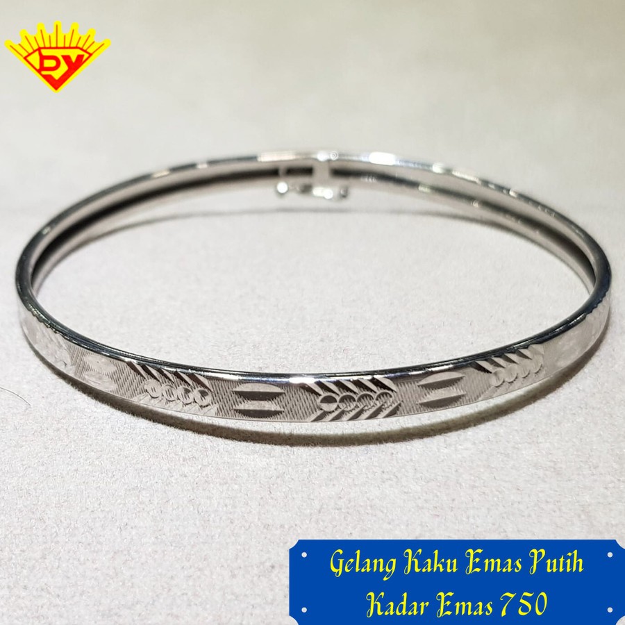 Gelang Emas Bangle Emas Putih Kadar Emas 750