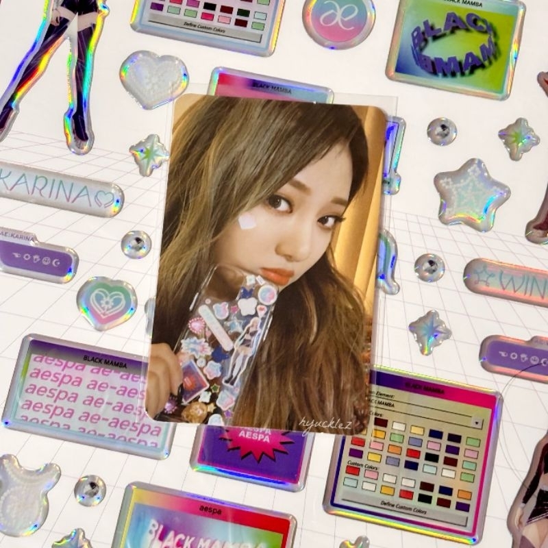 Epoxy sticker aespa black mamba photocard pc ningning