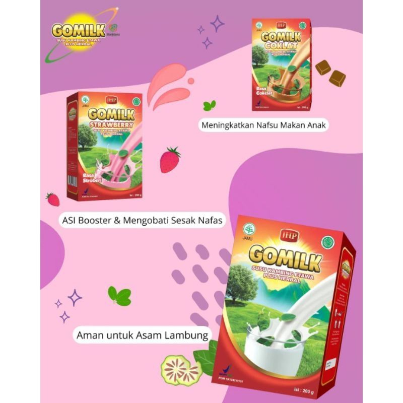 

GOMILK 200 GR SUSU ETAWA PLUS HERBAL GRATIS JAHE SACHET