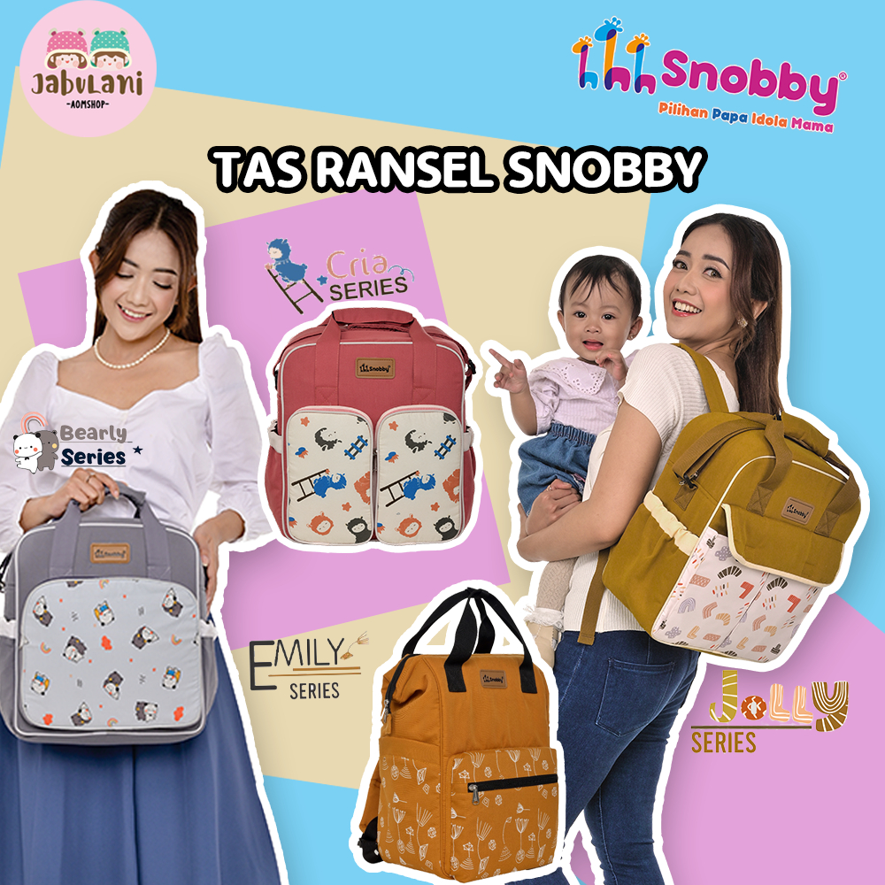 Tas Ransel Bayi Multifungsi Snobby All Series | Tas Diaper Bag Ransel Aesthetic Snobby All Series