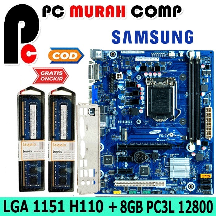 Mobo Mainboard H110 LGA 1151 OEM DDR3 Dan RAM