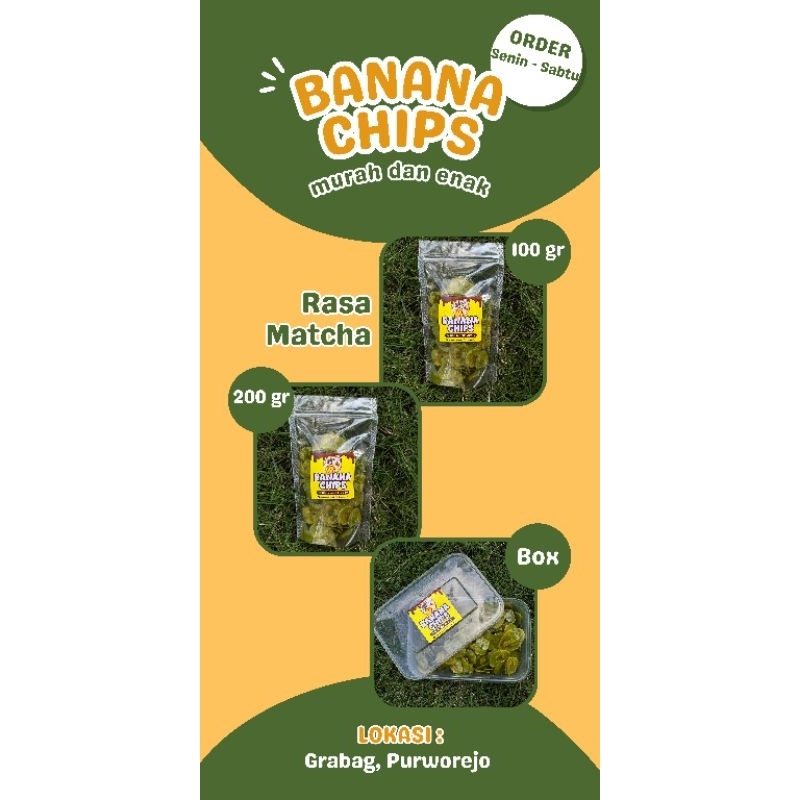 

Banana Chips Lumerr rasa matcha berat 100g/200g/250g