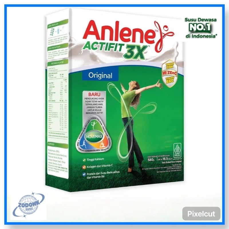 

anlene actifit 3x susu bubuk vanila coklat original 590g