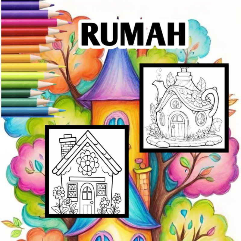 

GAMBAR MEWARNA TEMA RUMAH KERTAS A5/COLORING