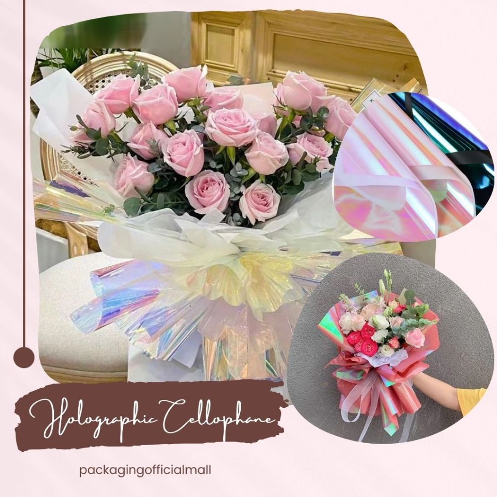 

HOLOGRAPHIC CELLOPHANE / FLORIST PAPER / KERTAS BUKET BUNGA / WRAPPING WRAPPER / HOLOGRAM / KERTAS KADO