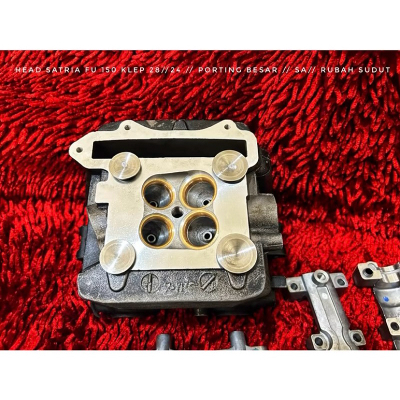 CYLINDER HEAD/KOP SATRIA FU 150 BLES2AN RUBAHAN NON SUDUT 24/21-25/22-26/23-BOYRENK RACING CONCEPT