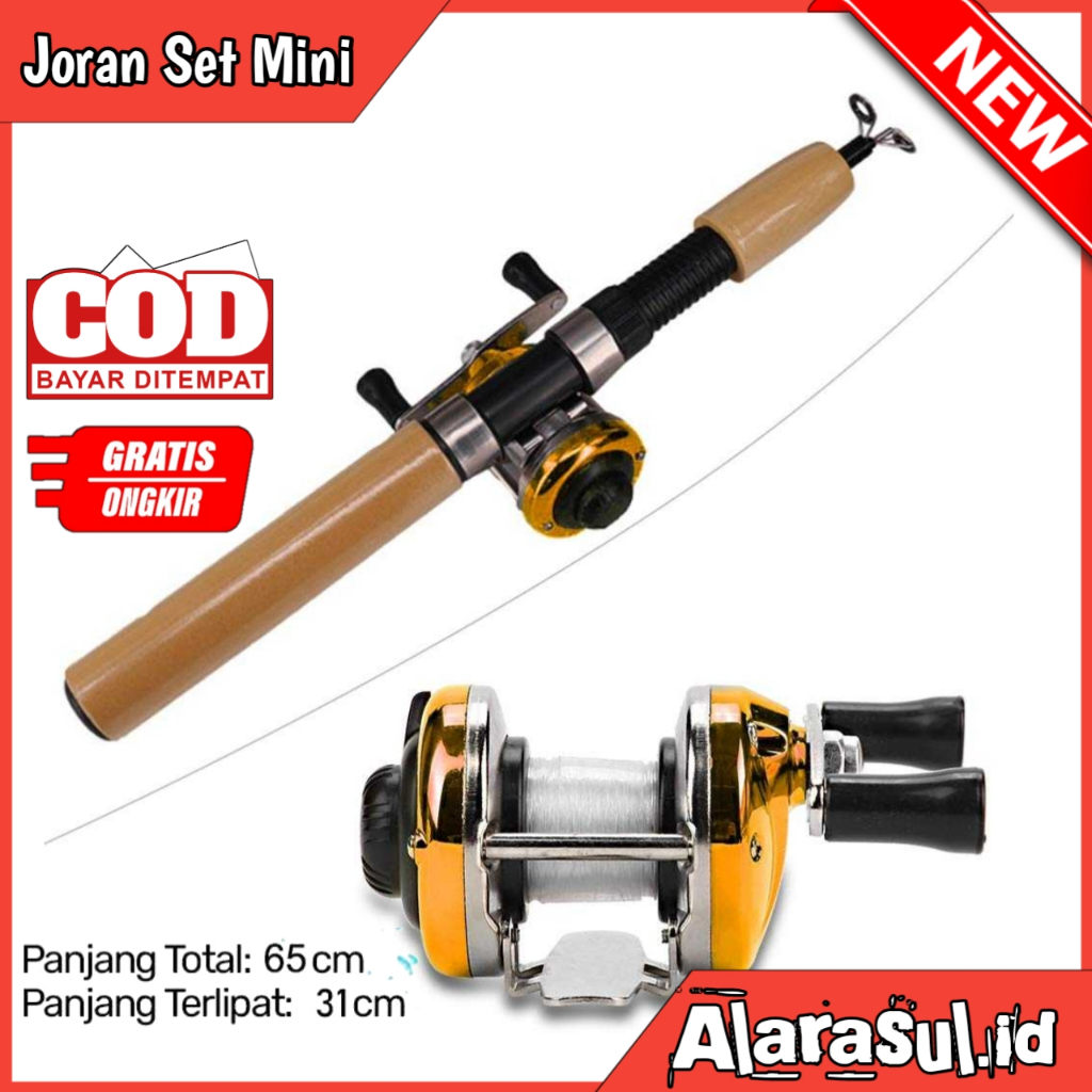 Joran Set Murah Joran Mini Joran Pancing Portable Telescopic Fishing Rod 65cm Cocok untuk Pemula