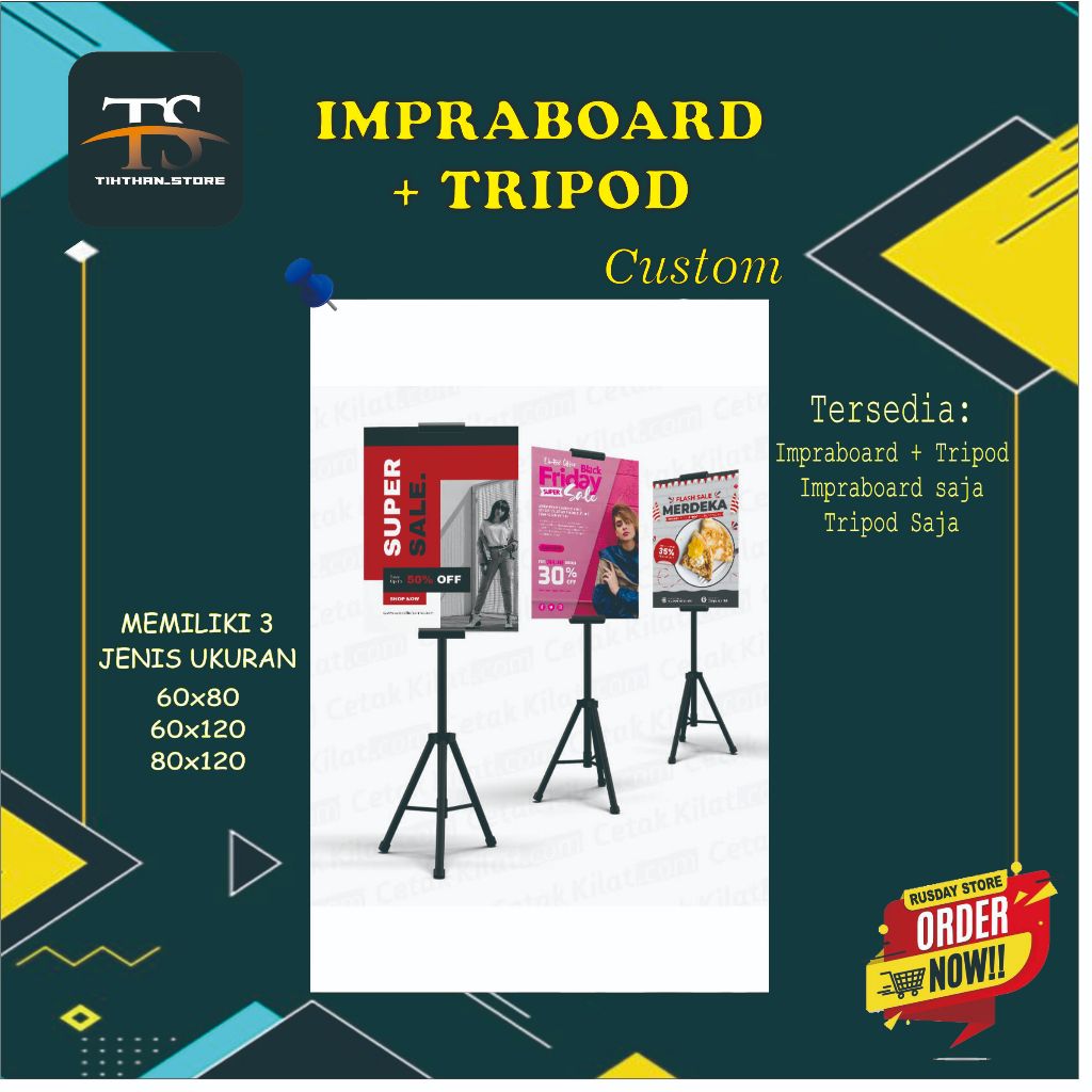 Cetak Impraboard + Tripod Custom (CUSTOM)