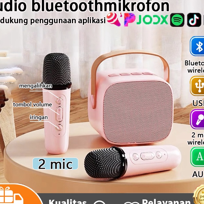 Terjangkau PRIBINRUIS COD karoke bluetooth speaker poble 2mic spiker bluetooth mic cipung