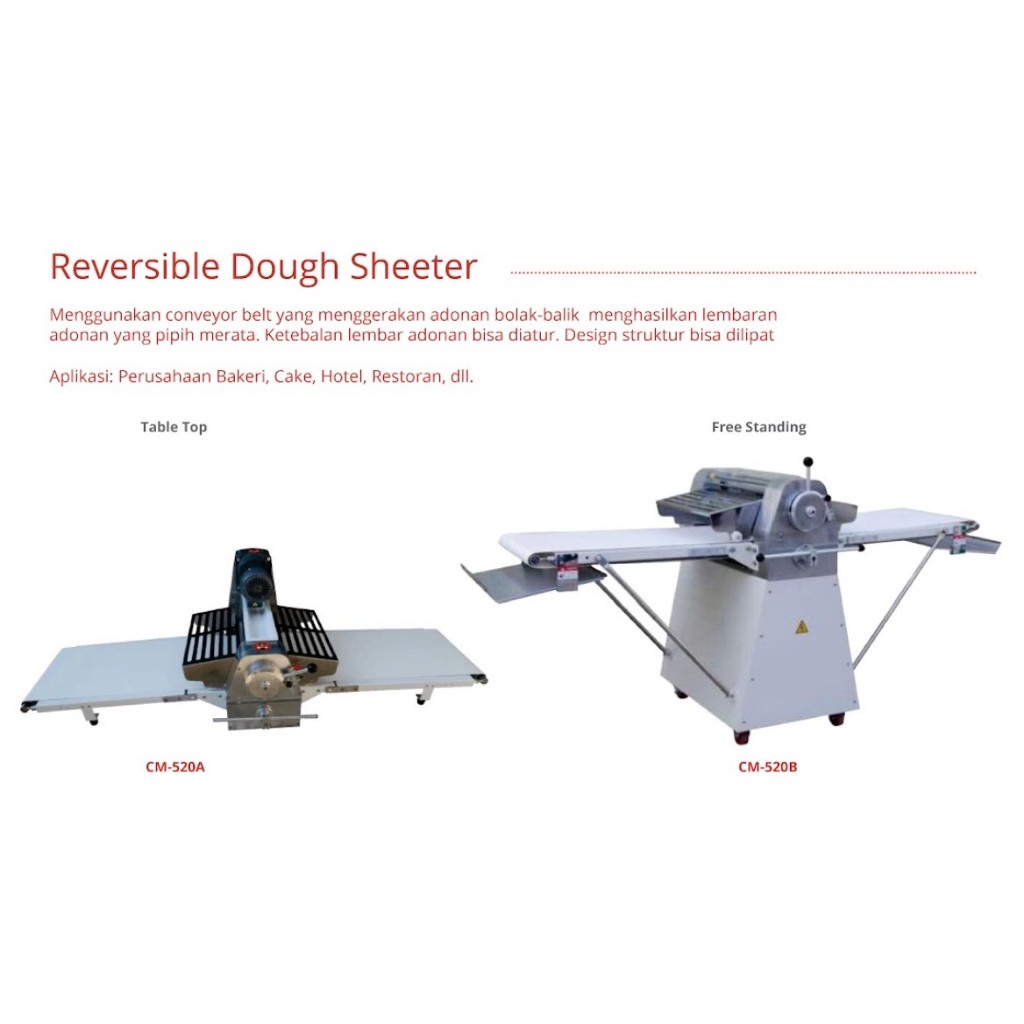Getra Reversible Dough Sheeter CM-520A / Dough Sheeter Getra CM 520B