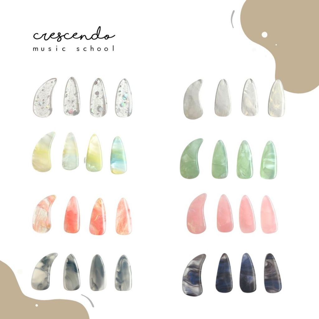 CRESCENDO Kuku Guzheng Nail Marble Glitter Transparan Bening - Aksesoris Guzheng Kecapi China