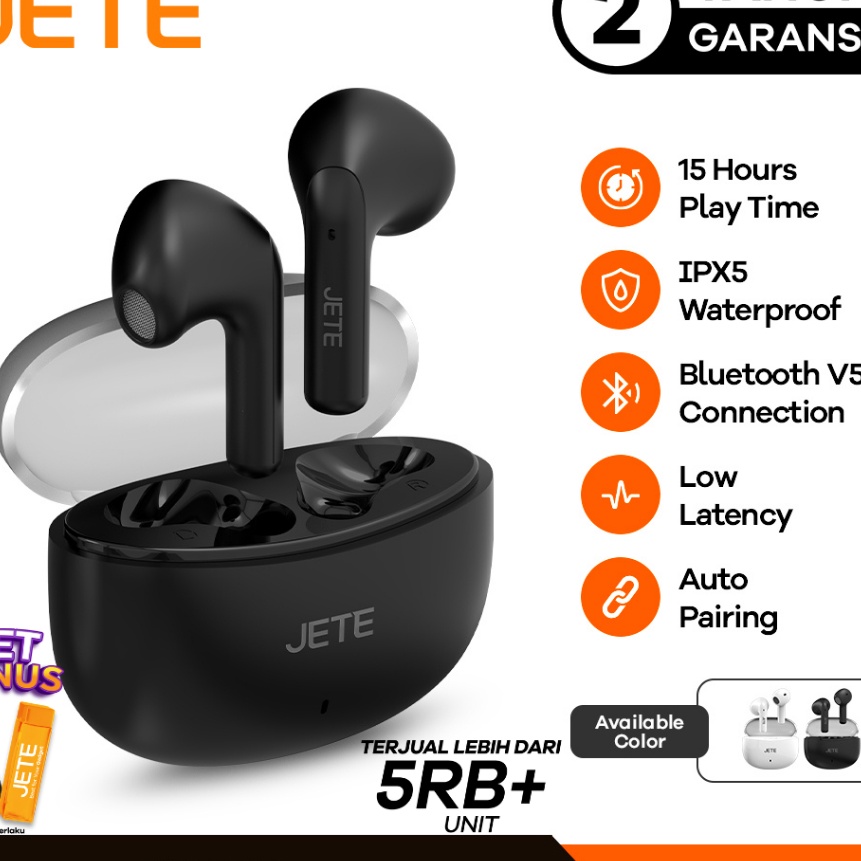 Terkini TWS JETE CE3 Bluetooth Version 53  Earbuds Headset Bluetooth JETE CE3 IPX 5  Garansi 2 Tahun