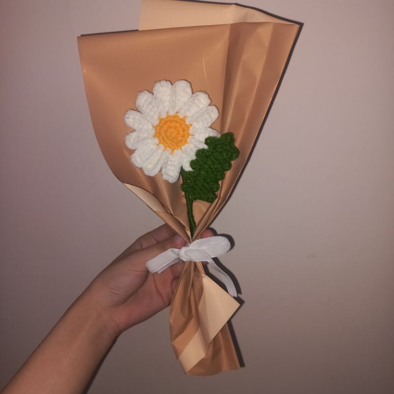 BUKET BUNGA RAJUT DAISY KECIL / BUNGA PALSU UNTUK HADIAH
