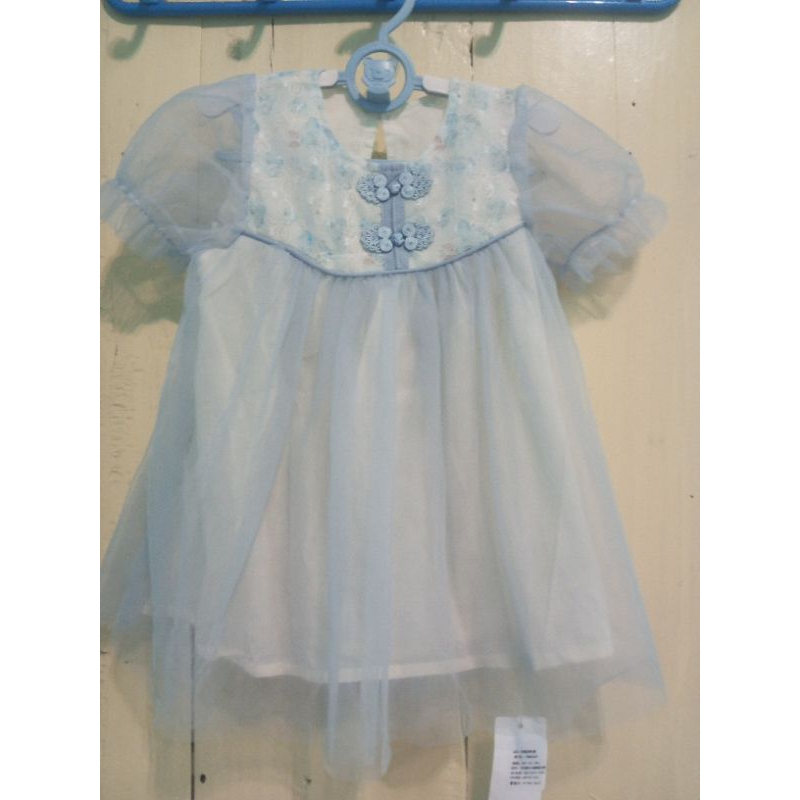 DRESS CHEONGSAM TUTU BLUE ICE