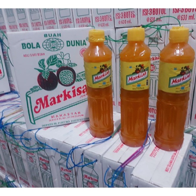 Promo Sirup Markisa buah bola dunia isi 3 botol 63ml  syrup bola dunia makassar manis