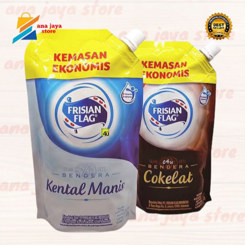 

Frisian flag susu kental manis pouch vanila & coklat 545gr | Susu kental manis | susu pouch