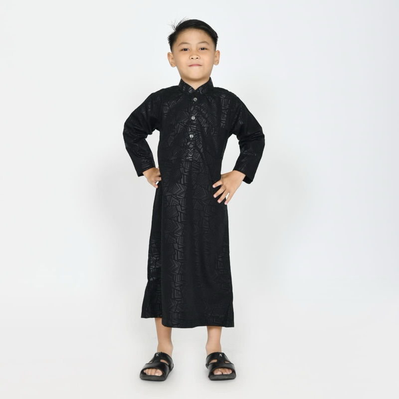 Jubah Anak Laki Laki Gamis Anak Lucu trendy 1-14 Tahun Motif Timbul Melayu