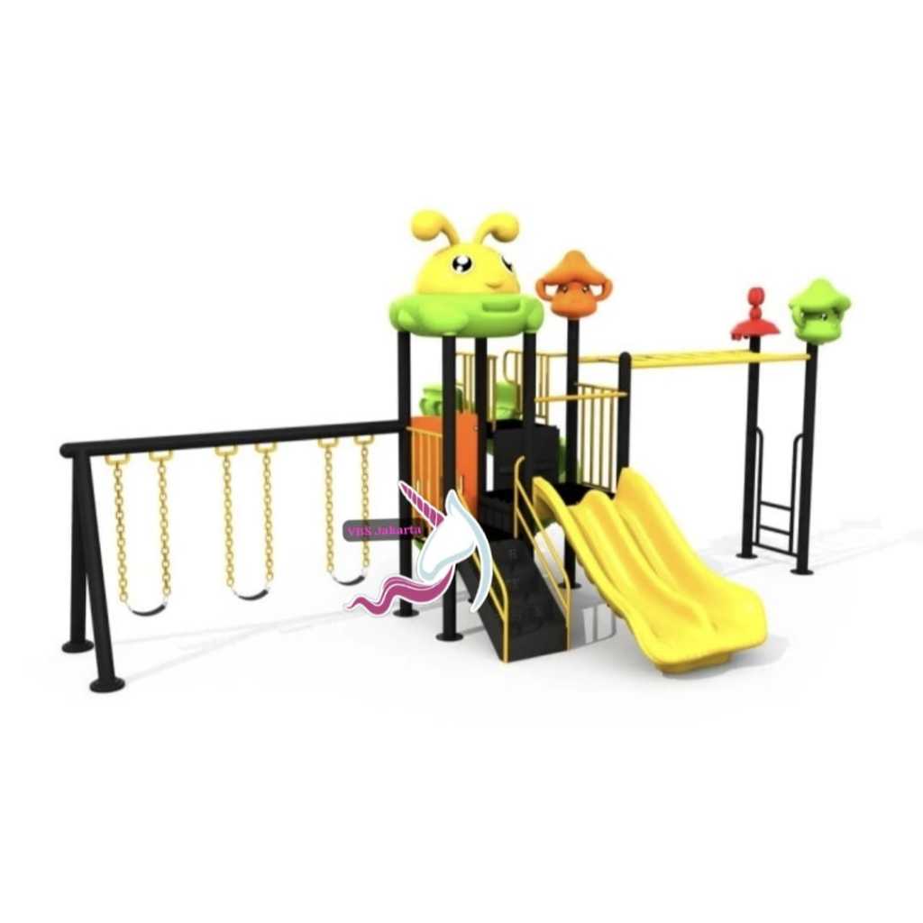 SUPER JUMBO PLAYGROUND DOUBLE SLIDE PEROSOTAN SELUNCUR SLIDE SPIRAL PLAYHOUSE GALVANIS BESI CLIMBING