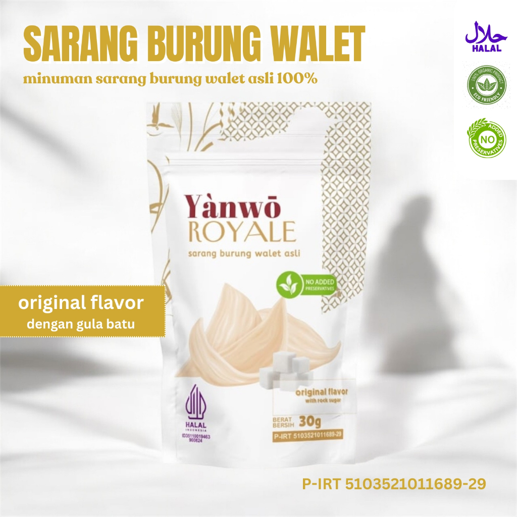 

Minuman Sarang Burung Walet 30gr ASLI 100% - Dengan Gula Batu/Rock Sugar - Tanpa Pengawet - YANWO ROYALE