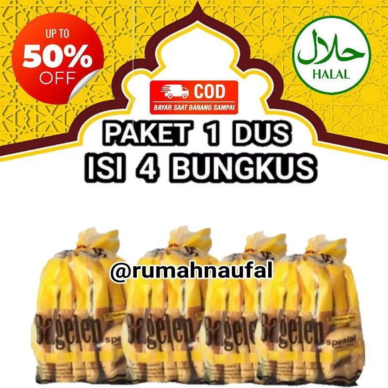 

PAKET 4 BUNGKUS ROTI BAGELEN BANDUNG RAYA