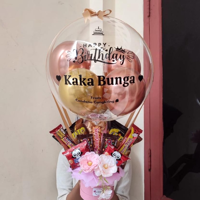 KF7 Balon bucket balon buket balon snack bloom box bouquet balon