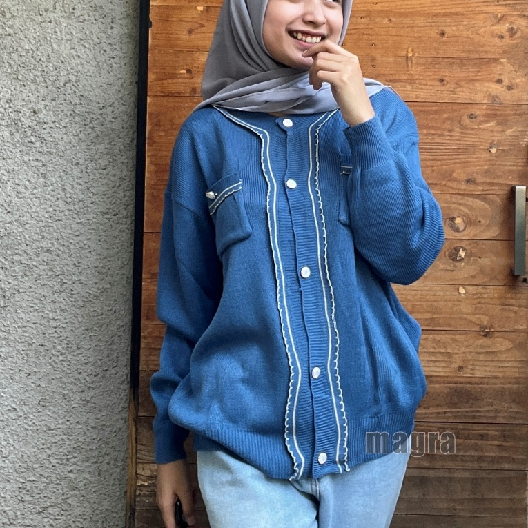 Rose Knit Cardi Rajut Wanita Korea Rajut Halus