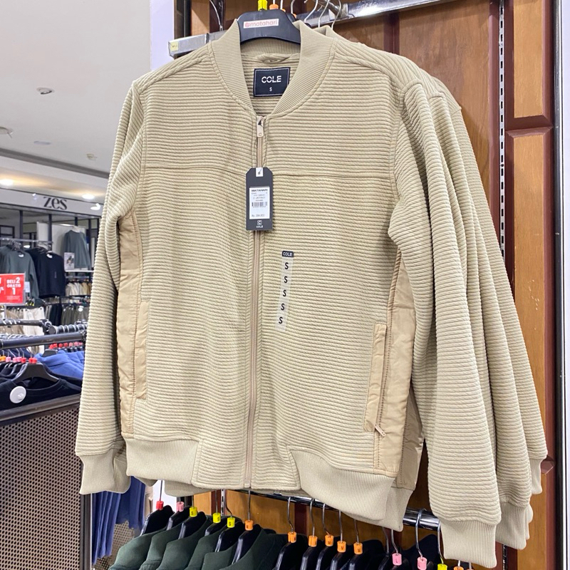 • COLE • jaket matahari zipper cowok jaket pria bahan kain tebal jaket resletingi