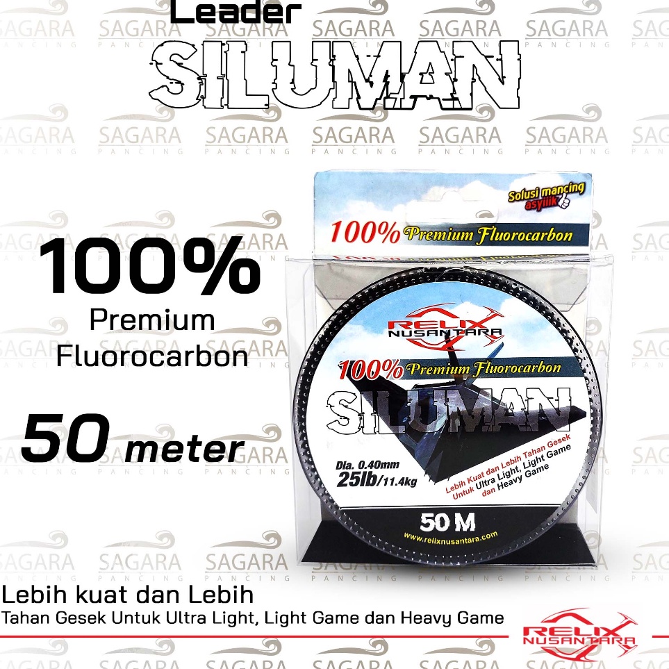 Murah Belanja  Senar Leader Siluman Leader 1 Fluorocarbon Relix Nusantara Senar Pancing