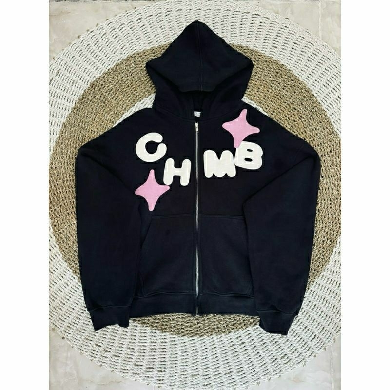 ZIP HOODIE BOXY OVERSIZE SHOOTING LOVE BLACK • CHMB • ZIPPER HOODIE PRIA WANITA DISTRO