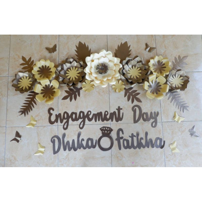 Kaloona.Shop Paper Flower Dekorasi Bunga Kertas Backdrop Lamaran Dekorasi Tunangan Tukar Cincin