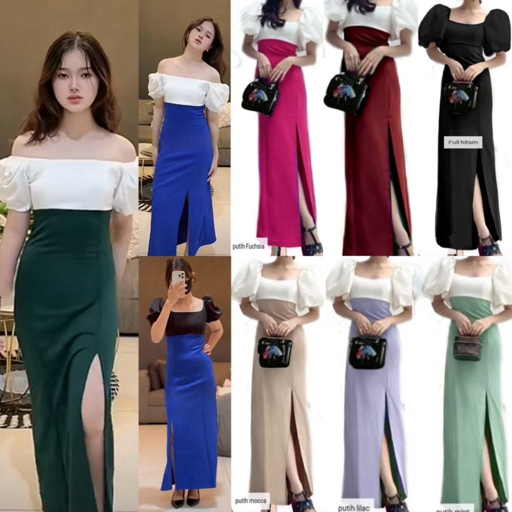 TERBARU - LONG DRESS SCUBA WONHEE SIZE M-XXL - NB14 - PARTY DRESS DEWASA & ANAK REMAJA - DRESS KONDA