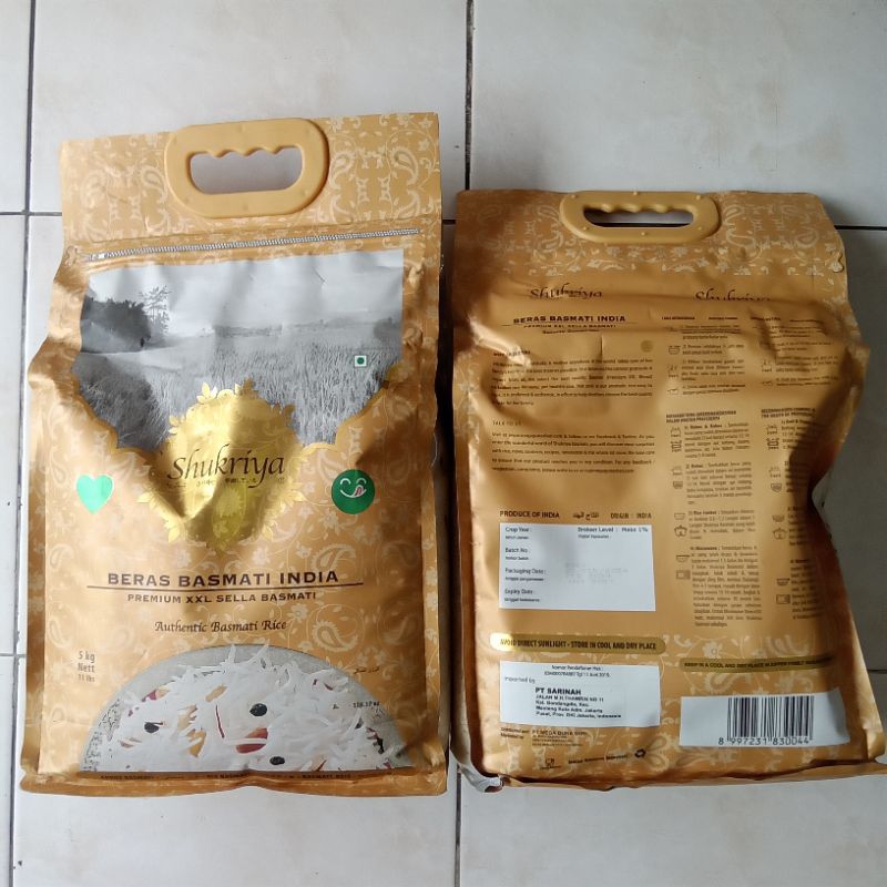 

Beras basmati India Shukriya 5kg PREMIUM XXL SELLA BASMATI beras arab beras panjang