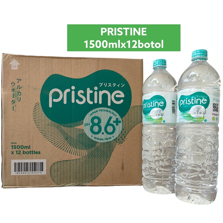 

(1 Dus) Pristine Water ph 8.6+ 1500 ml x 12 Botol / Air Minum Pristine / Air Alkali / Air Mineral