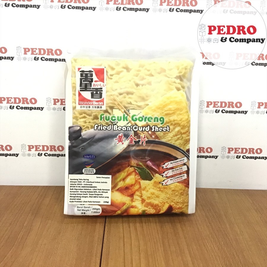 

WonderBean Fucuk Goreng Fried Bean Curd Sheet 200 gram tahu lembar