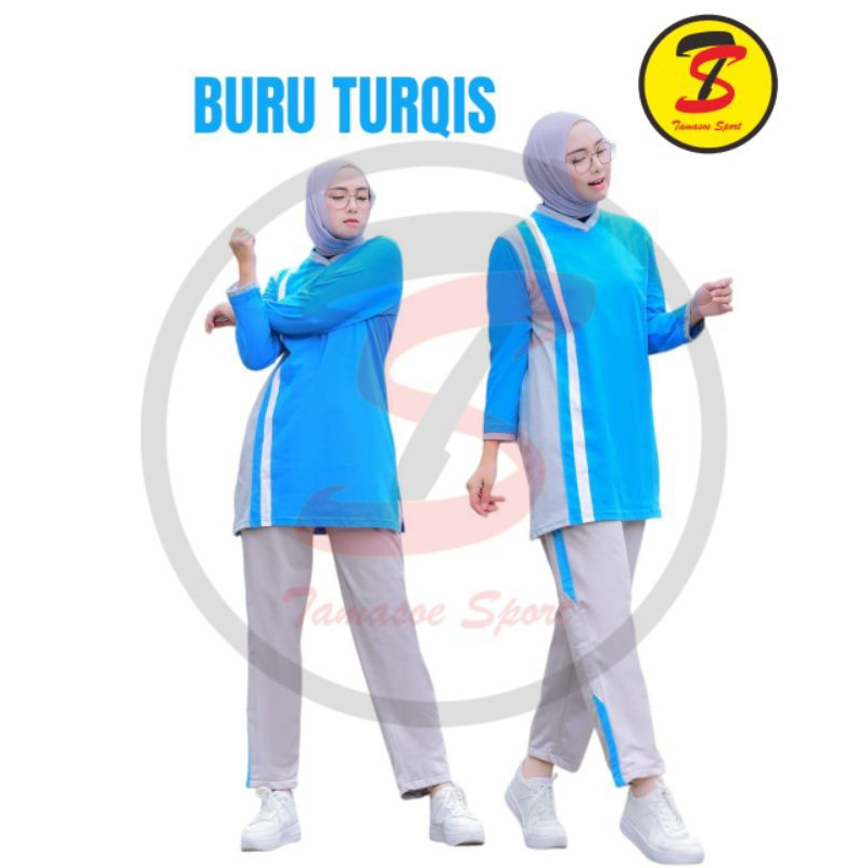 Stelan Baju Olahraga Wanita // Stelan Tunik // Stelan Kaos Olahraga // Stelan Training