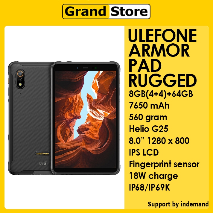 Ulefone Armor Pad 4G LTE 8GB+64GB 7650mAh IP68 IP69K NFC Fingerprint sensor Rugged tablet