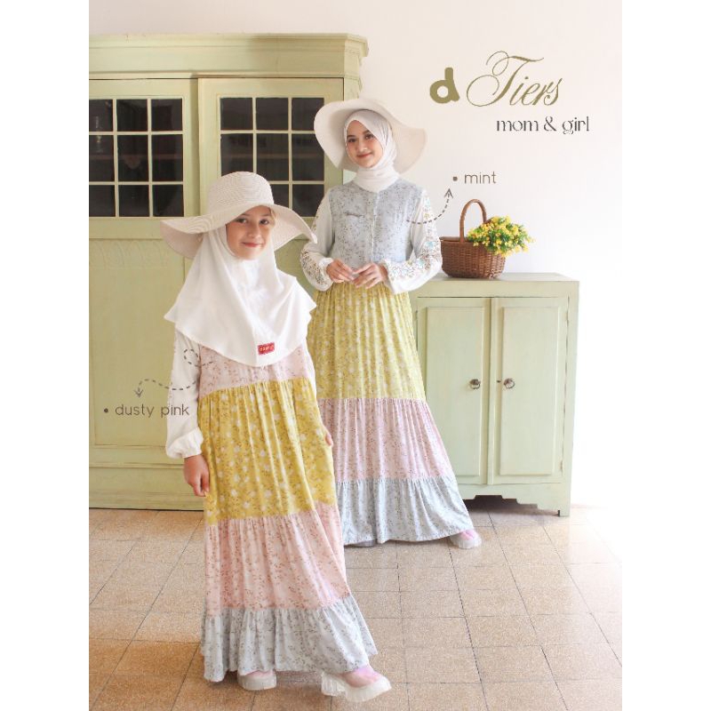 (Seri ibu dan anak perempuan) abaya D tiers dannis collection bahan rayon | 20 November