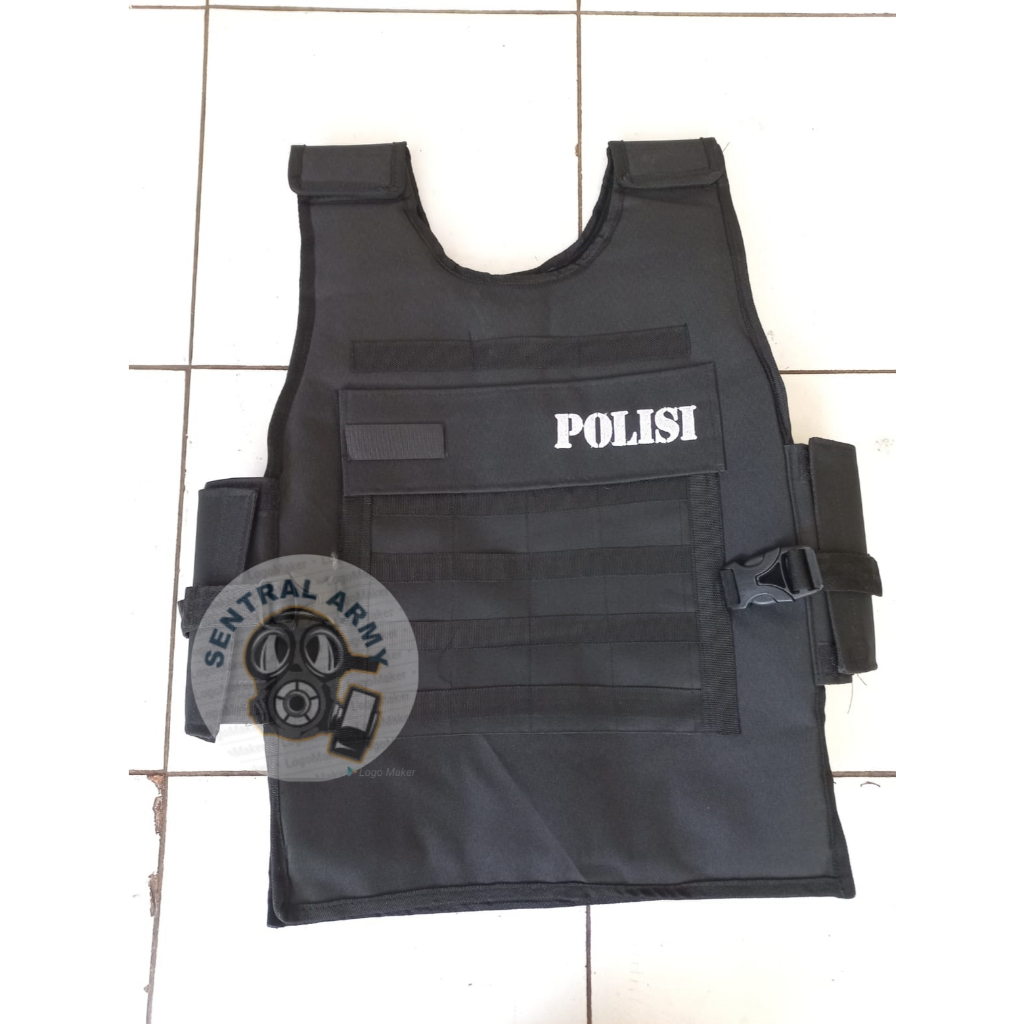 Rompi Polisi - Rompi Tactical - Rompi Hitam - One Size
