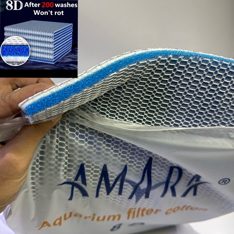 Kapas AMARA 8D 8 Lapis 30x40 Media Filter Cotton Busa Air Aquarium Aquascape Kolam Ikan Biofoam Bio 