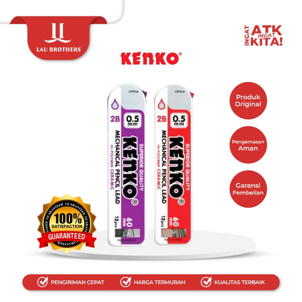 

KENKO ISI PENSIL MEKANIK/ MECHANICAL PENCIL LEAD REFILL 2B 0,5mm (1PACK)