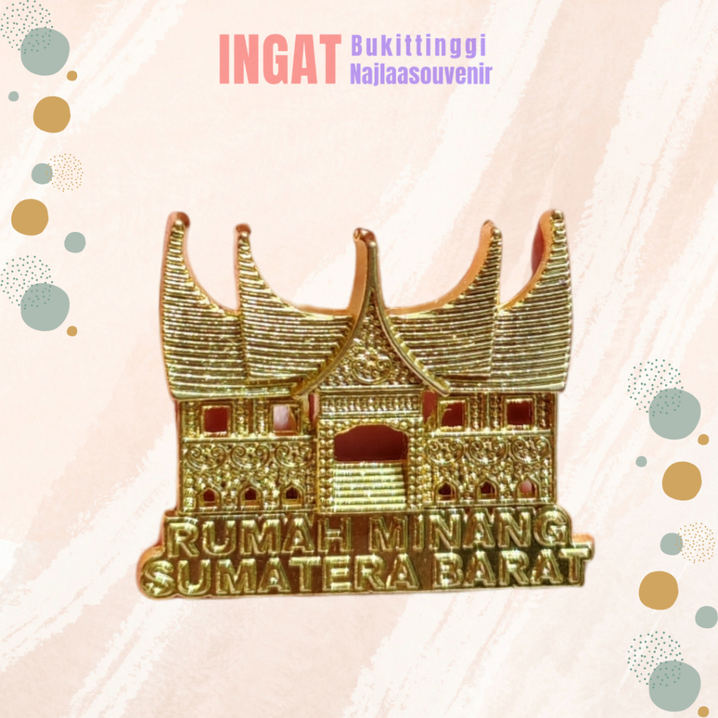 BROS DAN PIN JILBAB MOTIF RUMAH ADAT PADANG/MINI RUMAH ADAT/BROS JILBAB PADANG/BROS JILBAB RUMAH ADA