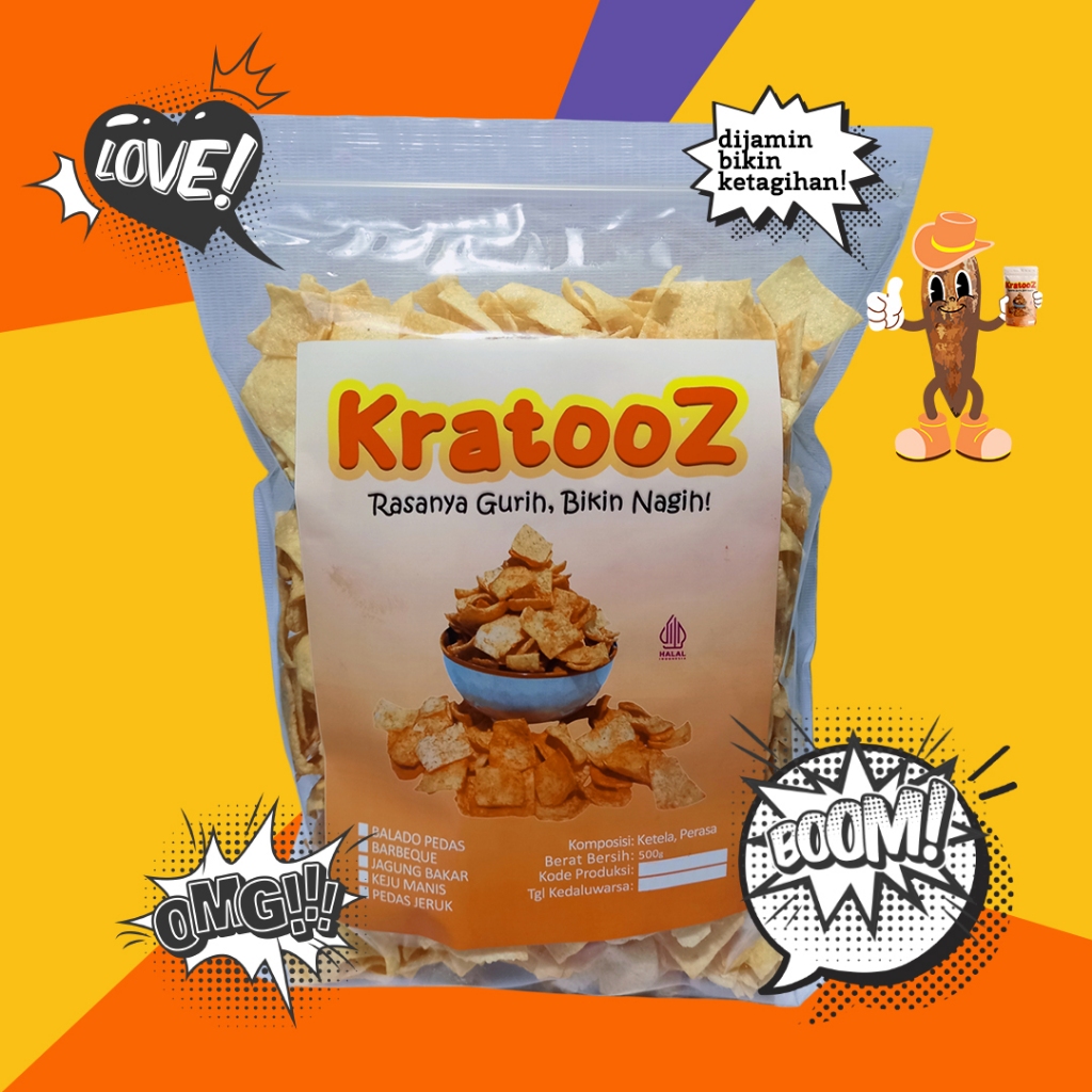 

Kratooz | Keripik | Kerupuk | Snack | Cemilan | Makanan Ringan | 500 gram