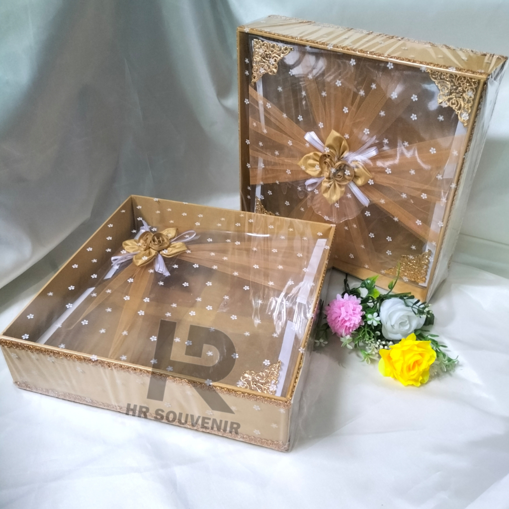 Kotak Hantaran Seserahan Kotak Kue Silang Gold