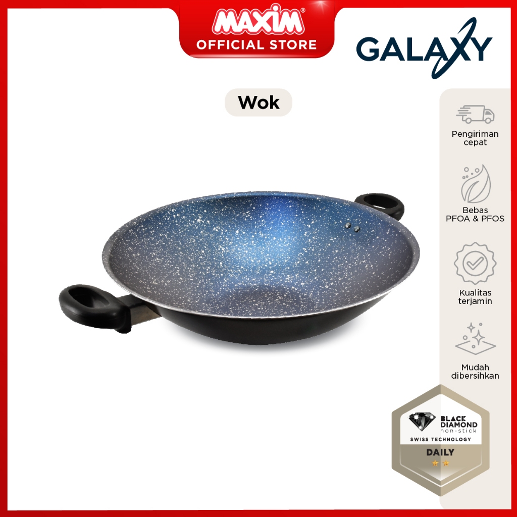Maxim Galaxy Wajan Teflon Anti Lengket 36cm Wok