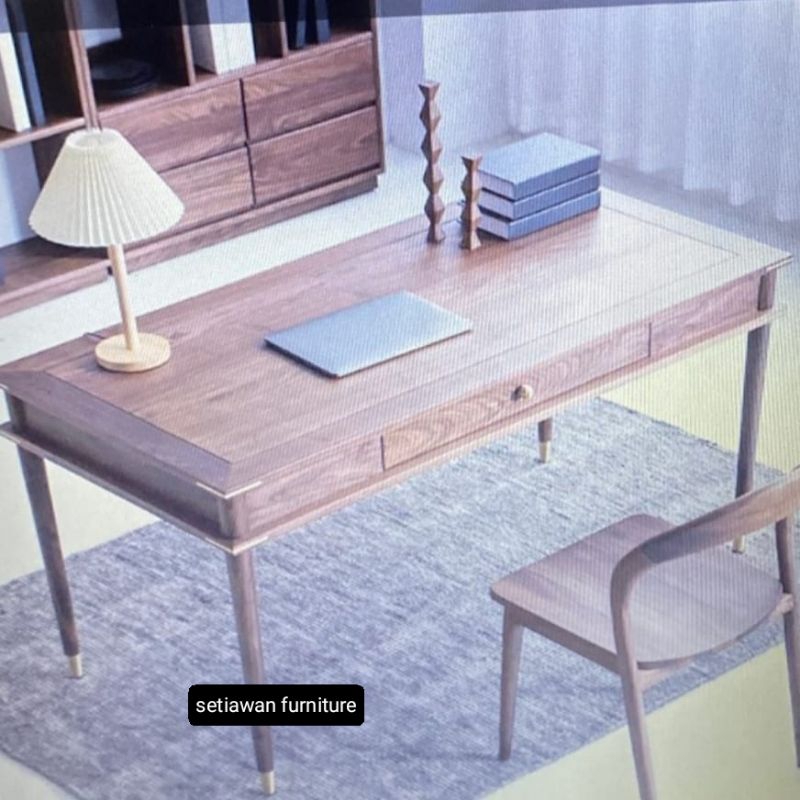 Meja Kantor Minimalis Kayu Jati - Meja Kerja Asli Jati