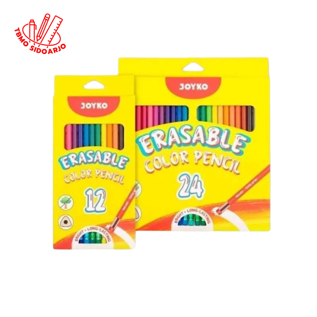 

TBMO Pensil Warna Joyko Erasable 12 Warna / 24 Warna