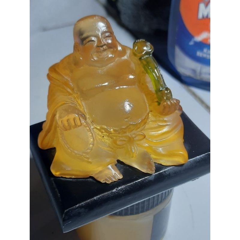 pajangan budha ketawa resin