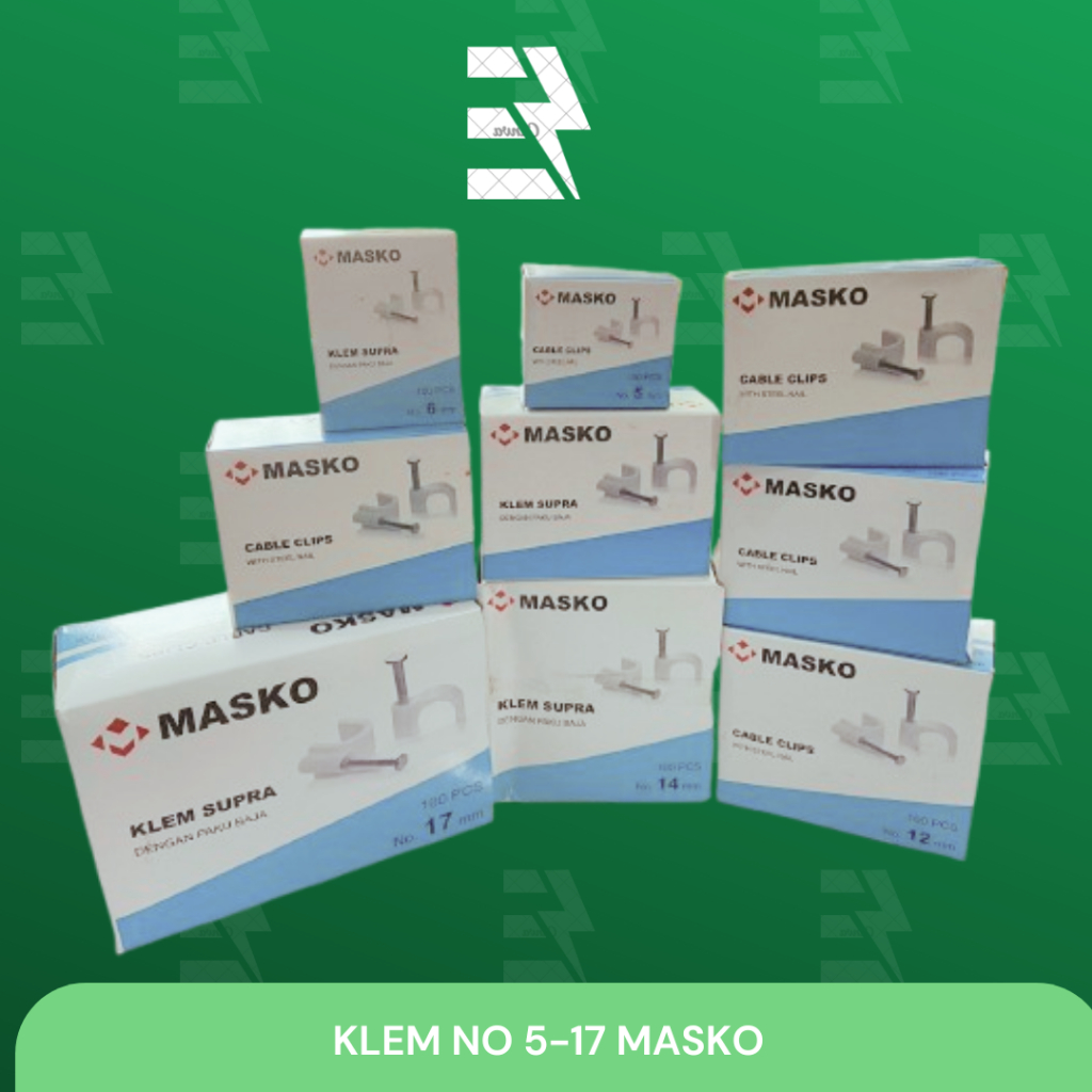 PAKU KABEL / KLEM KABEL / PAKU BETON LISTRIK PLASTIK MASKO NO 17 mm