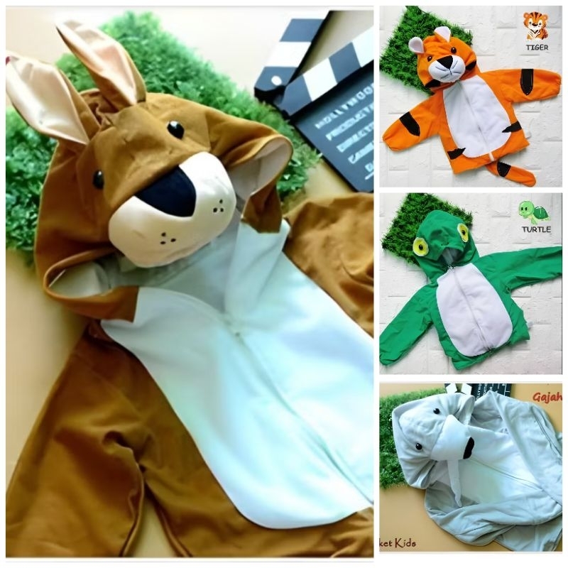 MAYNMAYSTORE Jaket Anak Laki-Laki Karakter Hewan 1- 4 Tahun