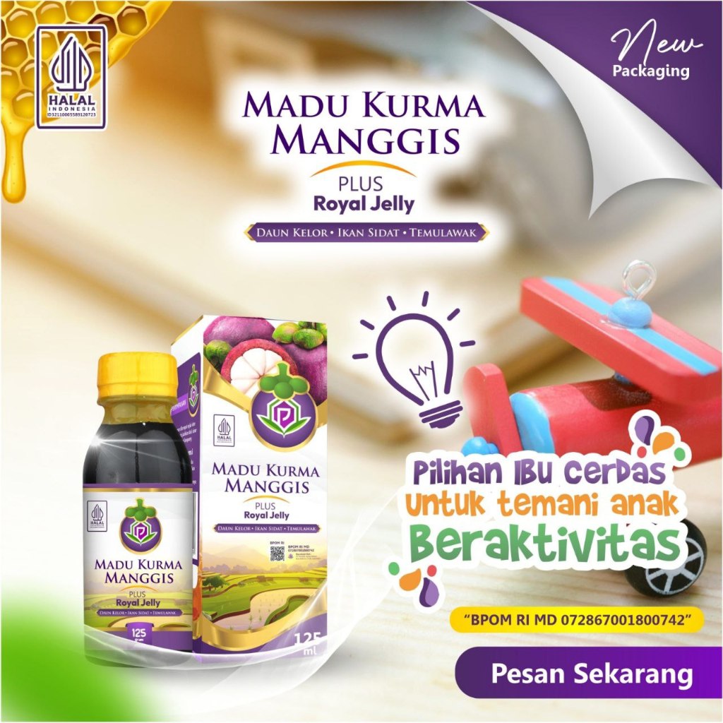 

Madu Kurma Manggis 10 in 1 Plus Royal Jelly, Vitamin Nafsu Makan 125ml